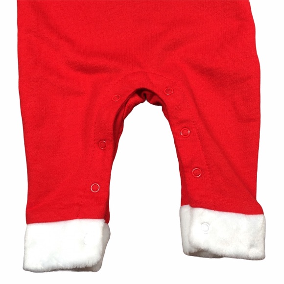 Baby Boy Santa Hooded Romper Outfit NB. - Picture 6 of 8